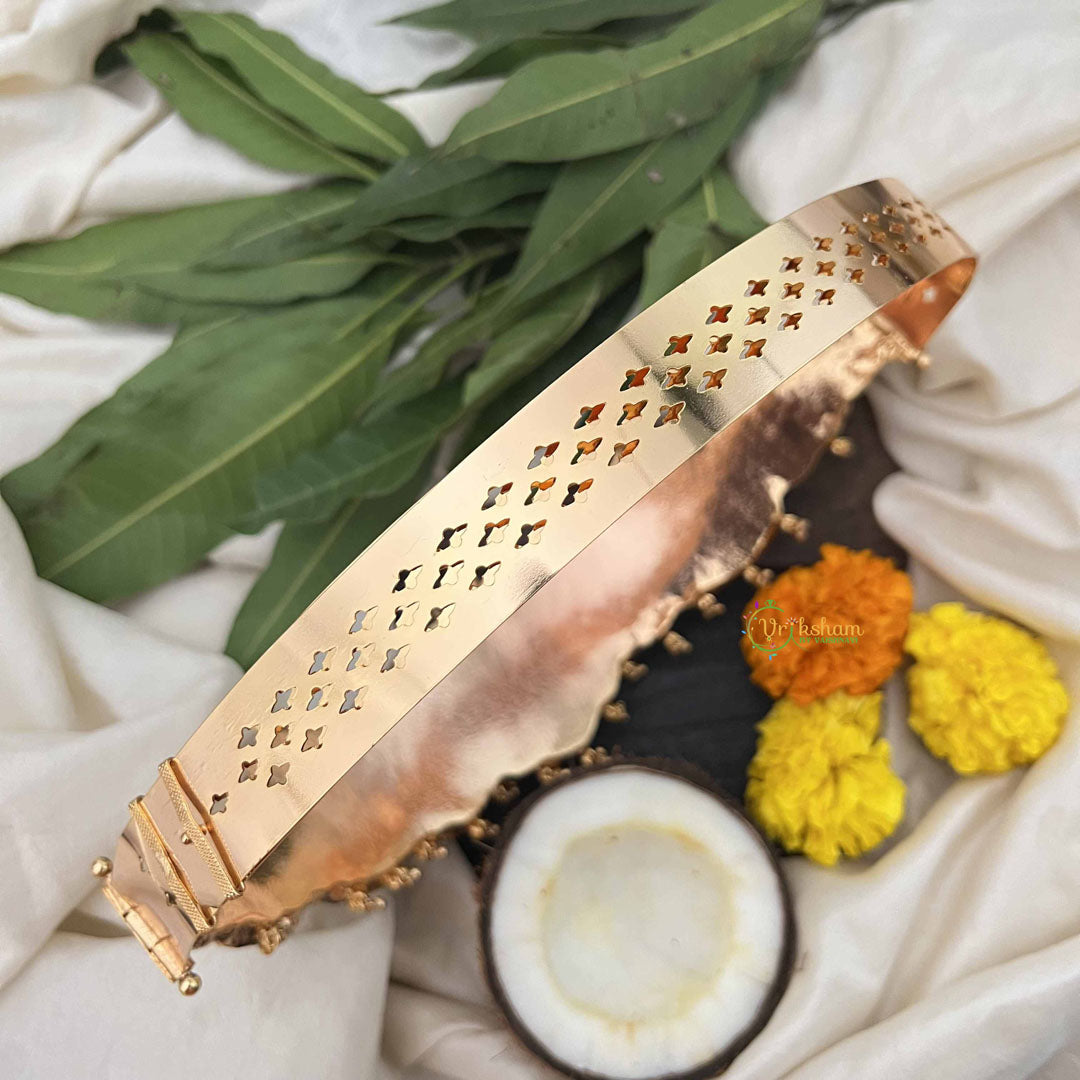 Vriksham Traditional  Oddiyanam With Peacock and Ruby Stone Work 1 Gram Gold Hipbelt-G20357