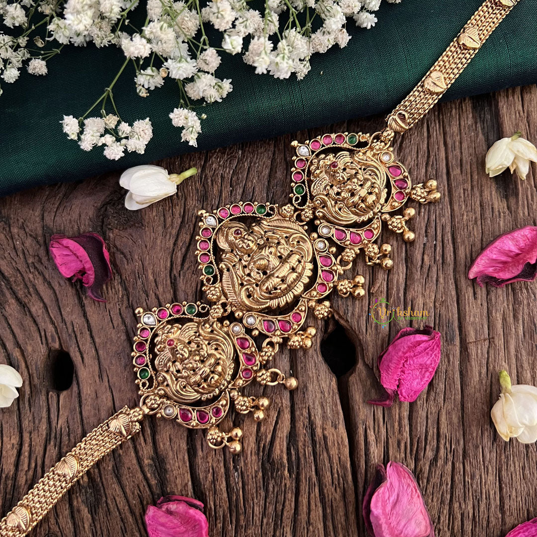 Vriksham Lakshmi Temple Vaddanam 1 gm Gold Finish Choker-G18759