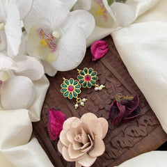 Vriksham Floral Maharashtrian Style Press Bugadi-Green Red-J3071