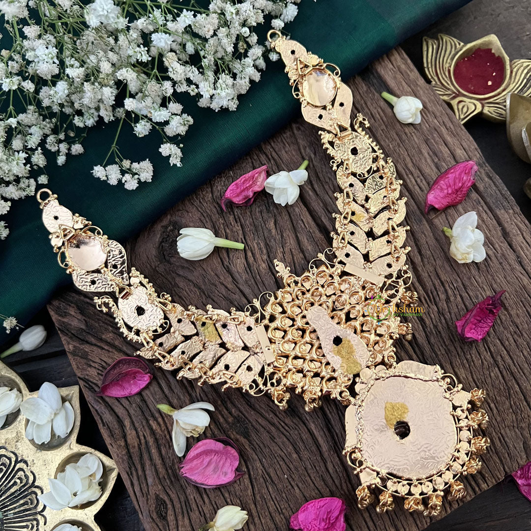 Vriksham Peacock Floral 1 gm Gold Short Neckpiece-G18743