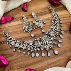 Bridal Victorian Diamond Choker-Pastel Green-VV1550