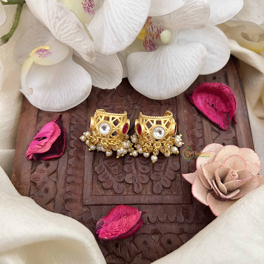 Vriksham Luxe Traditional Bugadi with Pearl Cluster Bugadi-Mismatch-Red Green & White-G21126