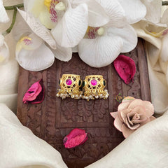 Vriksham Luxe Traditional Bugadi with Pearl Cluster Bugadi-Mismatch-Red Green-G21125