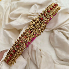 Exquisite Floral Bridal Hip Belt-Golden Beads-Pearl-Coral-G13357