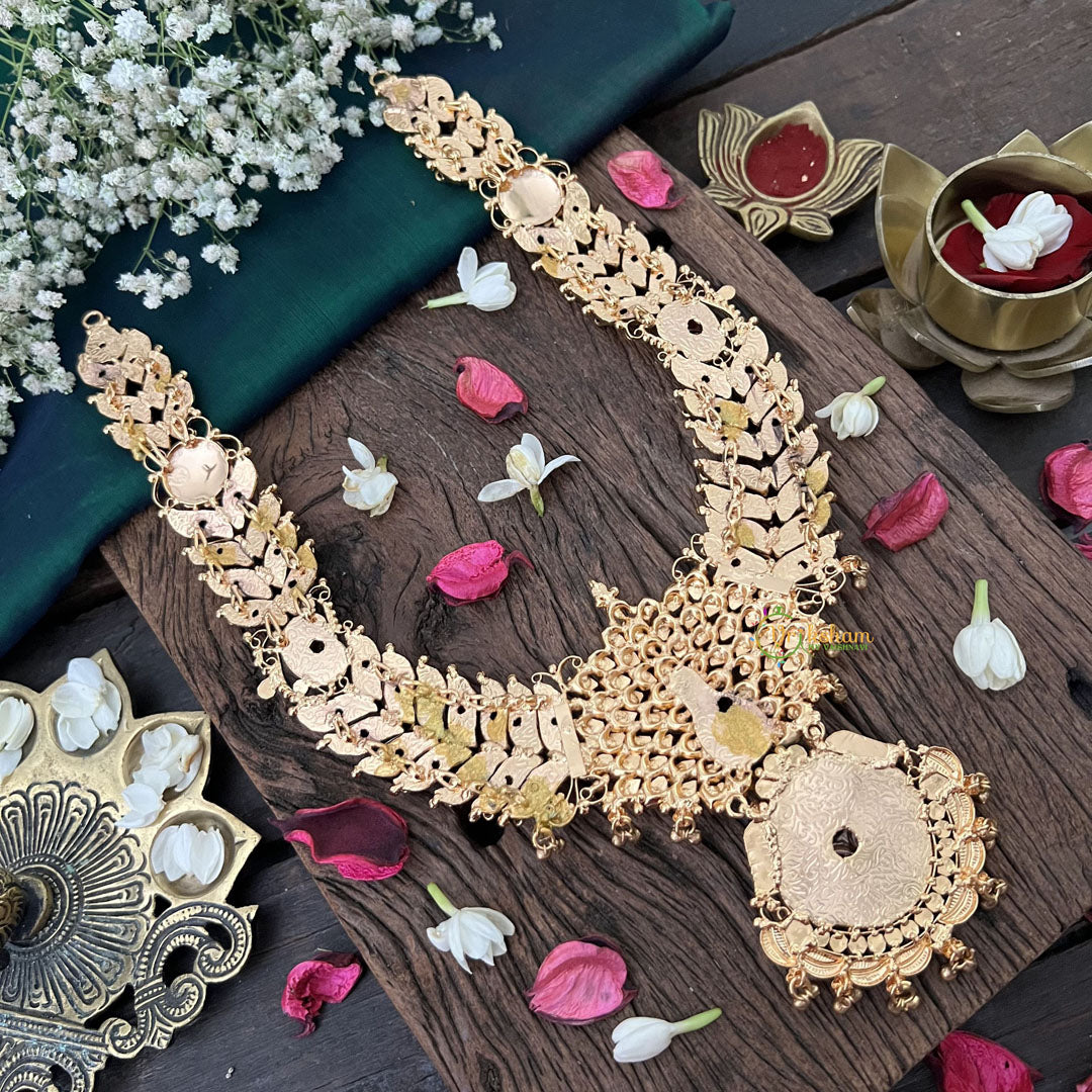 Vriksham Peacock Floral 1 gm Gold Long Neckpiece-G18744