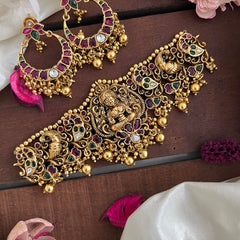 Antique Lakshmi High Neck Choker-Gold Bead-G14193