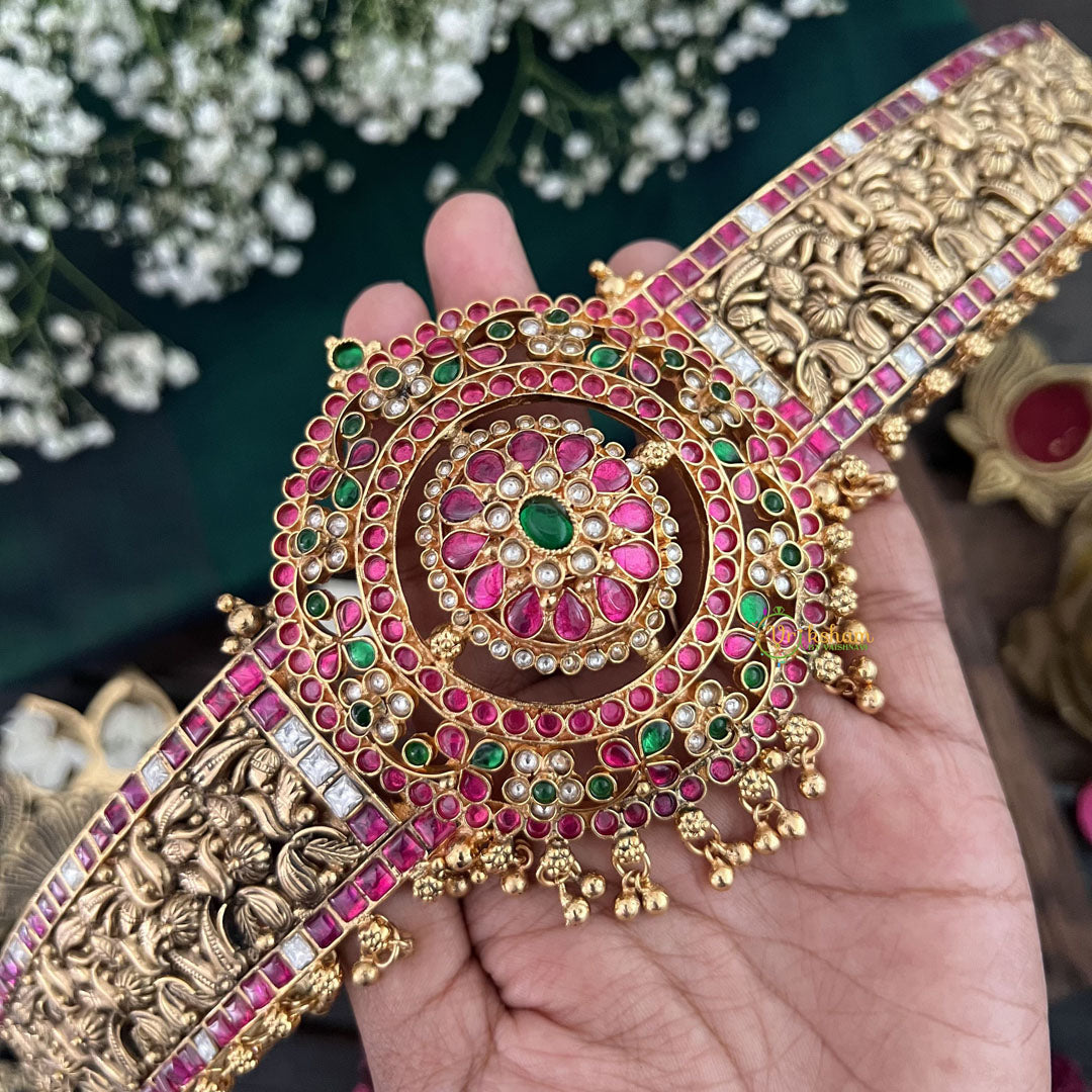 Vriksham Designer Floral Style 1 gm Gold Hipbelt-Gold Bead-G18751