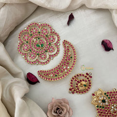 Vriksham Bridal Jada Billa Set in 1 Gram Gold Kemp Stone Design-G19631