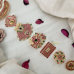 Vriksham Bridal Jada Billa Set in 1 Gram Gold Kemp Stone Design-G19631