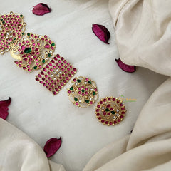 Vriksham Bridal Jada Billa Set in 1 Gram Gold Kemp Stone Design-G19631