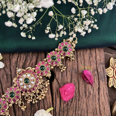 Elegant 1 gm Gold AD Stone Floral Choker-G14319