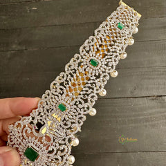 Exquisite Bridal American Diamond Hipbelt - Green - G11507
