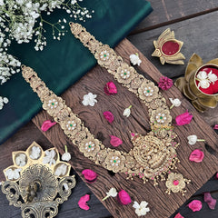 Vriksham Lakshmi Coin Pendant 1 gm gold Temple Neckpiece-G17067