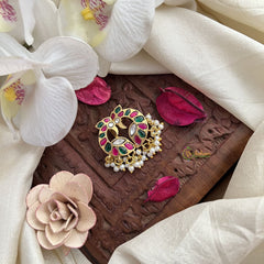 Vriksham Unique Peacock Shape Maharashtrian Style Press Bugadi-Red Green-J3094