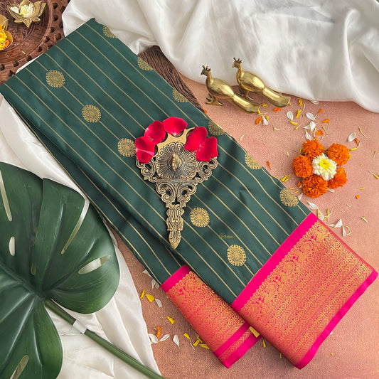 Green Vairaoosi Butta Kanchi Silk Saree-VS3876