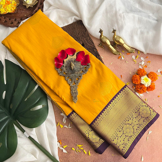 Mustard Vairaoosi Butta Kanchi Silk Saree-VS3878