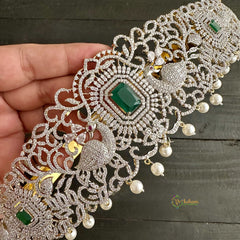 Elegant Peacock Bridal American Diamond Hipbelt -Green- G11522