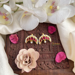 Vriksham Half Moon Maharashtrian Style Press Bugadi-Red-J3080