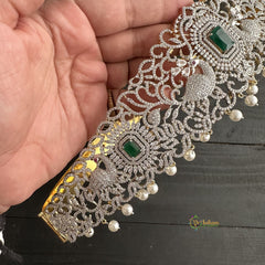 Elegant Peacock Bridal American Diamond Hipbelt -Green- G11522