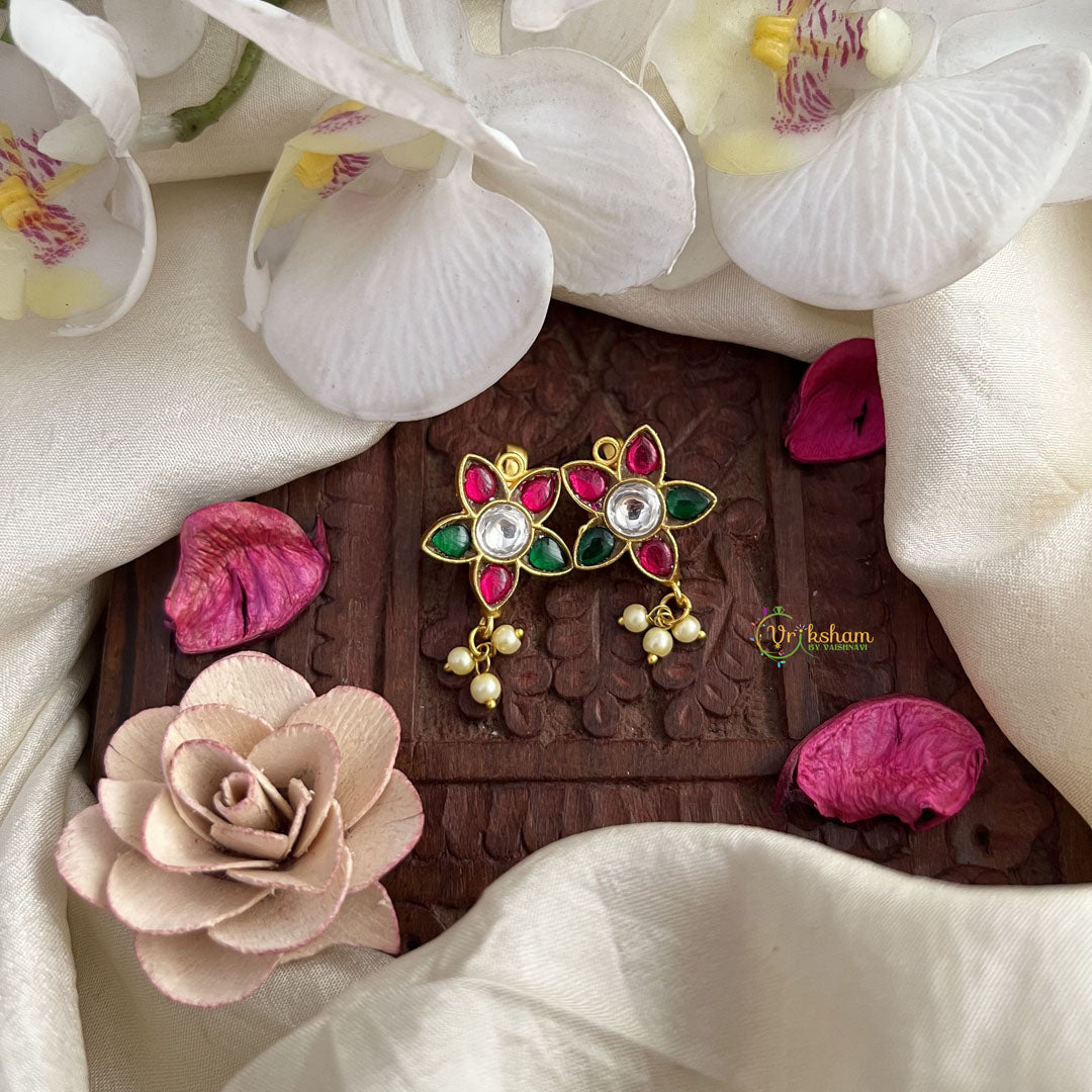 Vriksham Unique Floral Maharashtrian Style Press Bugadi-Red Green & White-J3083