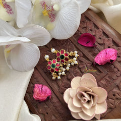 Vriksham Floral Maharashtrian Style Press Bugadi-Green Red-Pearl-J3075