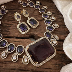 Fancy Purple Victorian Diamond Neckpiece-VV1691