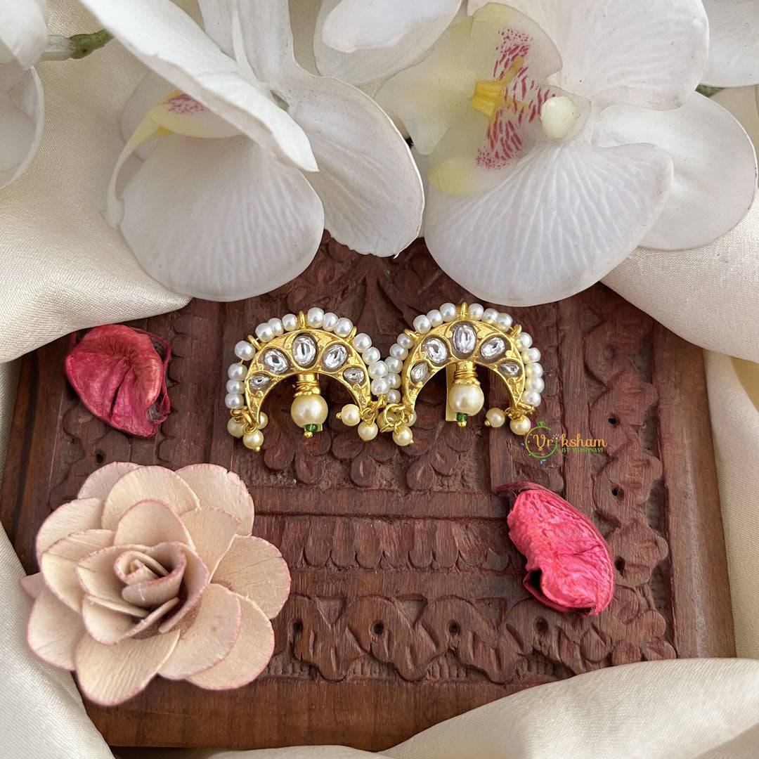 Vriksham Half Moon Style Maharashtrian Style Press Bugadi-White-J3115