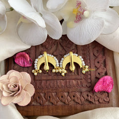 Vriksham Half Moon Style Maharashtrian Style Press Bugadi-White-J3115