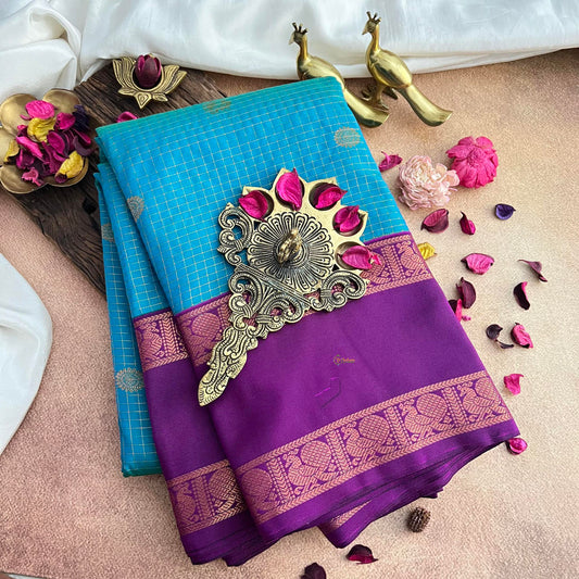 Firosa Vairaoosi Podi Kattam Kanchi Silk Saree-VS3914