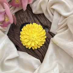 Vriksham Handcrafted Yellow Flower Hair Rubber-H1239