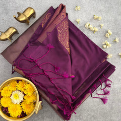 Onion Pink Soft Silk Saree-VS3919