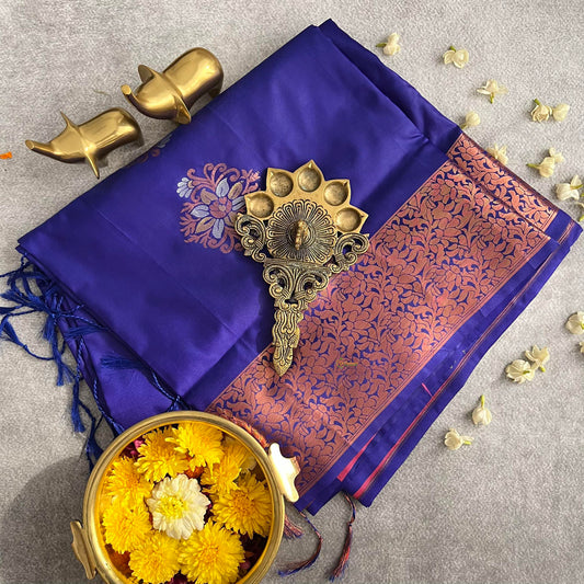 Purple Soft Silk Saree-VS3921