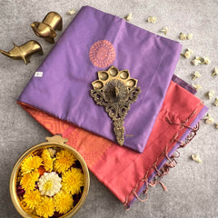 Lavender Soft Silk Saree-VS3923