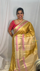 Designer Golden Banarasi Saree-Handloom-VS4073