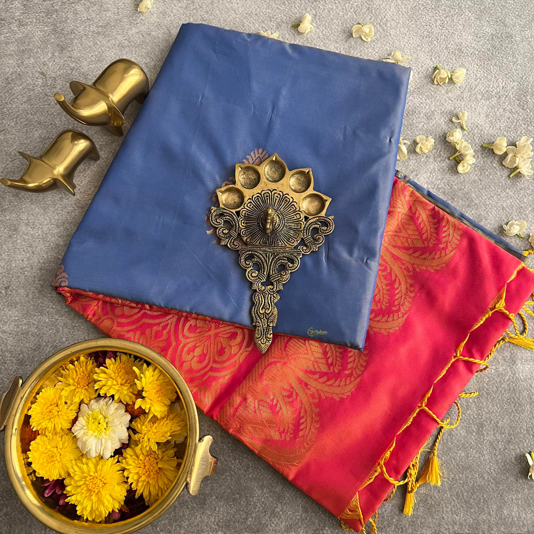 Blue Soft Silk Saree-VS3939