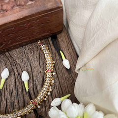 Vriksham Premium Pendant Short Neckpiece-Diamond Drops-White Red Green-G21159