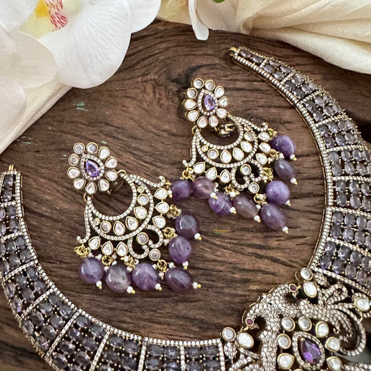 Designer Purple Victorian Diamond Hasli-VV1700