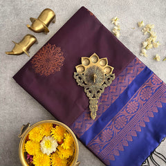 Grape Wine Color Soft Silk Saree-VS3933