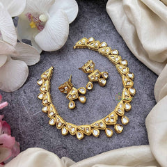 Vriksham Classic Gold Plated Kundan Tear Drop Design Neckpiece-G20368