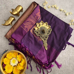 Wood Color Soft Silk Saree-VS3938