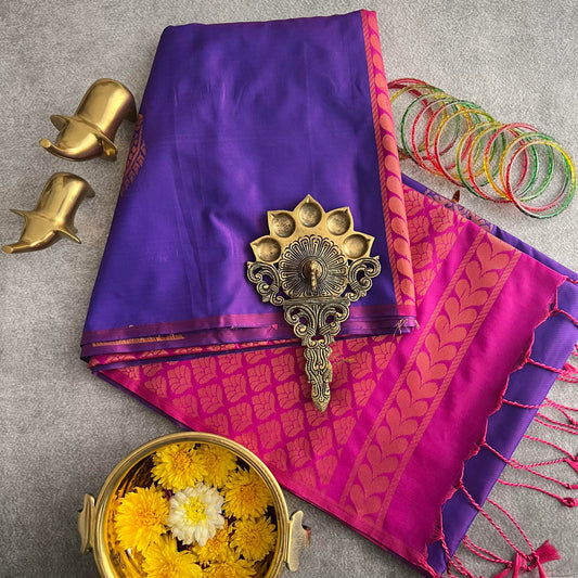 Purple Soft Silk Saree-VS3940