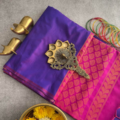 Purple Soft Silk Saree-VS3940