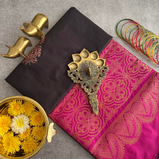 Dark Purple Color Soft Silk Saree-VS3942