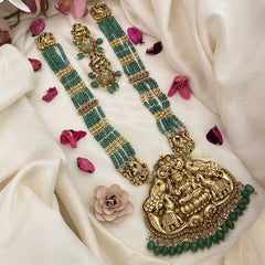 Vriksham Lakshmi with Dual Peacock & Elephant Pendant Layered Neckpiece-G16584