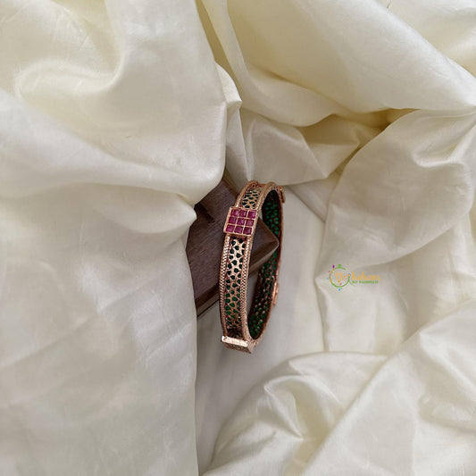 Unique Rose Gold Alike AD Stone Kada Bangle-G14970