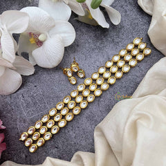 Vriksham Festive Kundan 3 Oval Style With Gold-Toned Choker-G20366