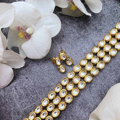 Vriksham Festive Kundan 3 Oval Style With Gold-Toned Choker-G20366