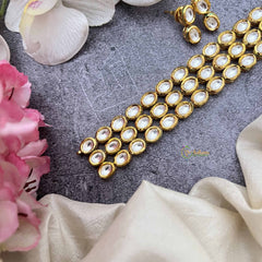 Vriksham Festive Kundan 3 Oval Style With Gold-Toned Choker-G20366