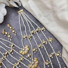 Vriksham Butterfly Bliss Multi Strand Kundan 5-Lada Pearl Long Neckpiece-G20375