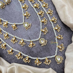Vriksham Opulent Charm Golden Grace 3-Lada Pearl Long Neckpiece-G20376